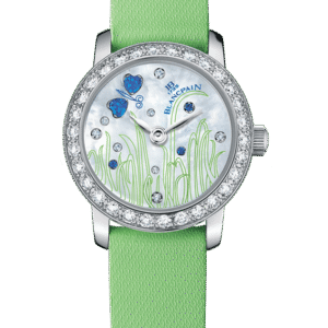 Blancpain Ladybird Ultraplate Green Satin Butterfly Ladies Watch - 0062 1954F 52A