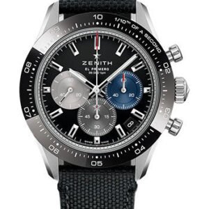 Zenith Chronomaster Sport Watch - Steel And Ceram - Black Dial - Rubber Strap - 03.3100.3600/21.C822