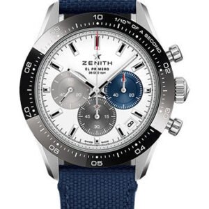 Zenith Chronomaster Sport Watch - Steel And Ceram - White Matte Dial - Rubber Strap - 03.3100.3600/69.C823