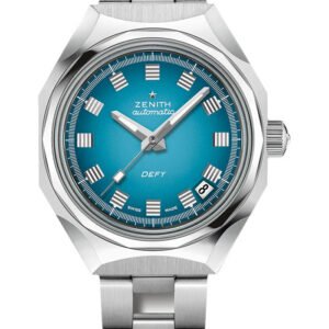 Zenith Defy Revival A3690 Watch - 37 mm Steel Case - Turquoise Gradient Dial - Stainless Steel Ladder Bracelet - 03.A3642.670/3690.M3642
