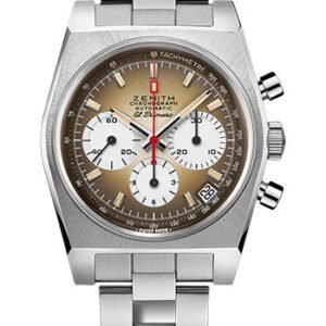 Zenith Chronomaster Revival El Primero A385 Watch - Steel - Gradient Brown Dial - Steel Ladder Bracelet - 03.A384.400/385.M385