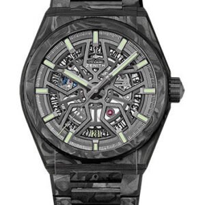 Zenith Defy Classic Watch - Carbon - Black Openworked Dial - Metal Bracelet - 10.9001.670/80.M9000