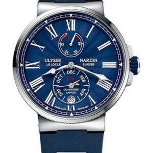 Ulysse Nardin Marine Chronometer Annual Calendar 43 mm - Steel Case - Blue Dial - Rubber Strap