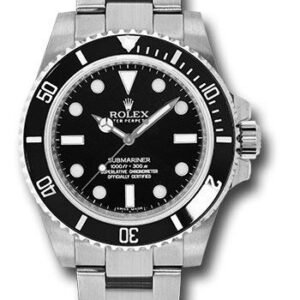 Rolex Steel No-Date Submariner Watch - Black Dial - 114060