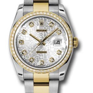 Rolex Steel and Yellow Gold Rolesor Datejust 36 Watch - 52 Diamond Bezel - Silver Jubilee Diamond Dial - Oyster Bracelet - 116243 sjdo