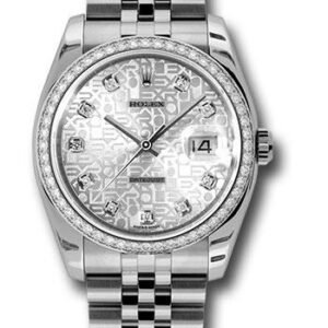 Rolex Steel and White Gold Datejust 36 Watch - 52 Diamond Bezel - Silver Jubilee Diamond Dial - Jubilee Bracelet - 116244 sjdj