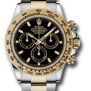 Rolex Yellow Rolesor Cosmograph Daytona 40 Watch - Black Index Dial - 116503 bki