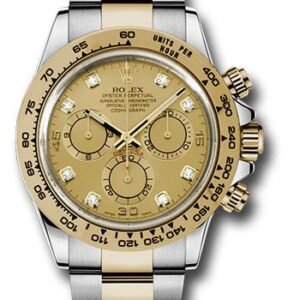 Rolex Yellow Rolesor Cosmograph Daytona 40 Watch - Champagne Diamond Dial - 116503 chd