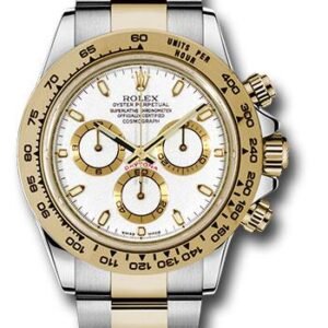 Rolex Yellow Rolesor Cosmograph Daytona 40 Watch - White Index Dial - 116503 wi