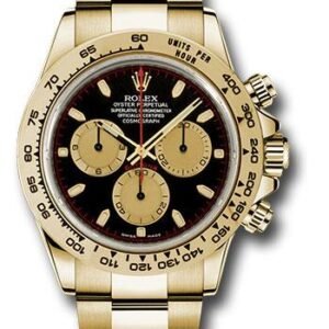 Rolex Yellow Gold Cosmograph Daytona 40 Watch - Black And Champagne Index Dial - 116508 bkchi
