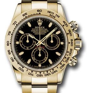 Rolex Yellow Gold Cosmograph Daytona 40 Watch - Black Index Dial - 116508 bki