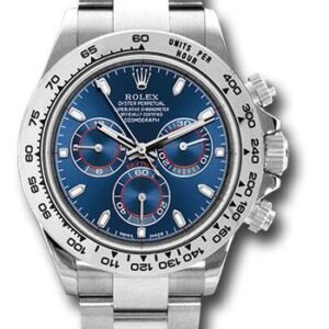 Rolex White Gold Cosmograph Daytona 40 Watch - Blue Index Dial - 116509 bli