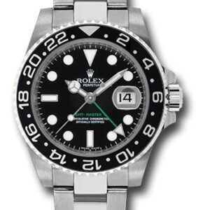 Rolex Steel GMT-Master II 40 Watch - Black Bezel - Black Dial - Oyster Bracelet - 116710LN