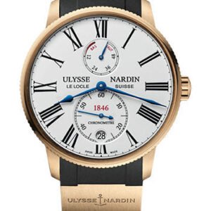 Ulysse Nardin Marine Torpilleur 42 mm - Rose Gold Case - White Dial - Rubber Strap