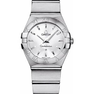Omega Ladies Constellation Quartz Watch - 24 mm Brushed Steel Case - Silver Dial - 123.10.24.60.02.001