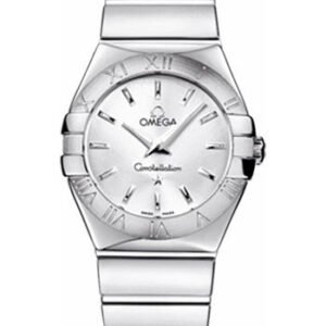 Omega Ladies Constellation Polished Quartz Watch - 27 mm Polished Steel Case - Silver Dial - Steel Bracelet - 123.10.27.60.02.002