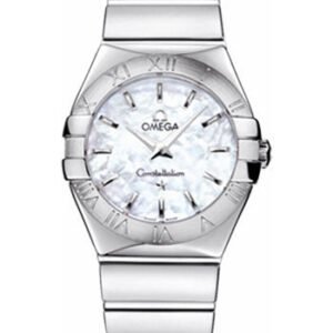 Omega Ladies Constellation Polished Quartz Watch - 27 mm Polished Steel Case - Mother-Of-Pearl Dial - Steel Bracelet - 123.10.27.60.05.002