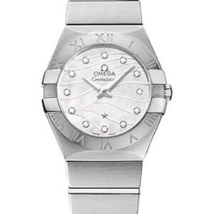 Omega Constellation Quartz 27 mm Watch - 27.0 mm Steel Case - Mother-Of-Pearl Diamond Dial - 123.10.27.60.55.003
