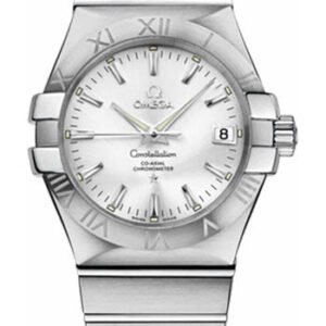 Omega Gents Constellation Chronometer Watch - 35 mm Brushed Steel Case - Silver Dial - 123.10.35.20.02.001