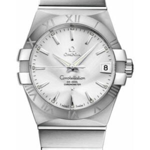 Omega Gents Constellation Chronometer Watch - 38 mm Brushed Steel Case - Silver Dial - 123.10.38.21.02.001