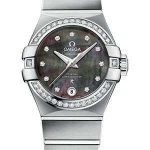 Omega Constellation Co-Axial Tahiti Watch - 27 mm Steel Case - Tahiti Mother-Of-Pearl Diamond Dial - 123.15.27.20.57.003