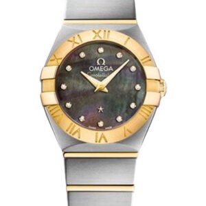 Omega Constellation Quartz Tahiti Watch - 24 mm Steel And Yellow Gold Case - Tahiti Mother-Of-Pearl Diamond Dial - 123.20.24.60.57.006