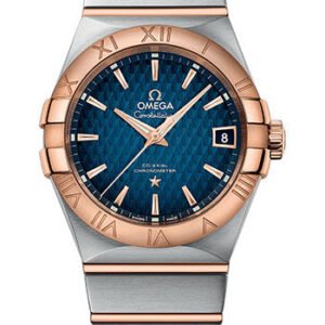 Omega Constellation Omega Co-Axial - 38 mm Steel And Red Gold Case - Blue Dial - 123.20.38.21.03.001