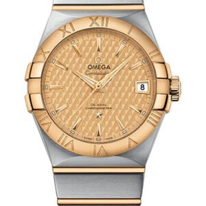 Omega Constellation Co-Axial Watch - 38 mm Steel And Yellow Gold Case - Champagne Dial - 123.20.38.21.08.002