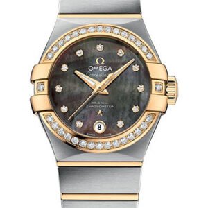 Omega Constellation Co-Axial Tahiti Watch - 27 mm Steel And Yellow Gold Case - Tahiti Mother-Of-Pearl Diamond Dial - 123.25.27.20.57.007