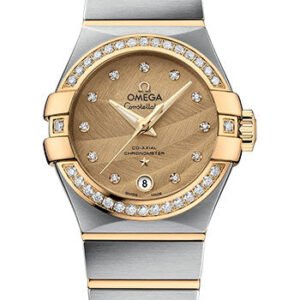 Omega Constellation Co-Axial Watch - 27 mm Steel And Yellow Gold Case - Sandy Champagne Dial - 123.25.27.20.58.002
