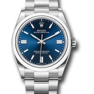 Rolex Oyster Perpetual 36 Watch - Domed Bezel - Blue Index Dial - Oyster Bracelet - 2020 Release - 126000 bluio