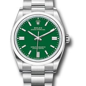 Rolex Oyster Perpetual 36 Watch - Domed Bezel - Green Index Dial - Oyster Bracelet - 2020 Release - 126000 greio