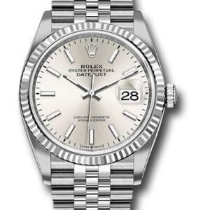 Rolex Steel Datejust 36 Watch - Fluted Bezel - Silver Index Dial - Jubilee Bracelet - 2019 Release - 126234 sij
