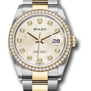 Rolex Steel and Yellow Gold Rolesor Datejust 36 Watch - Diamond Bezel - Silver Jubilee Diamond Dial - Oyster Bracelet - 126283RBR sjdo