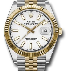 Rolex Steel and Yellow Gold Rolesor Datejust 41 Watch - Fluted Bezel - White Index Dial - Jubilee Bracelet - 126333 wij