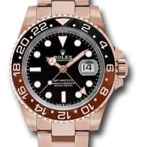 Rolex Everose GMT-Master II 40 Watch - Black And Brown Bezel - Black Dial - Oyster Bracelet - 126715CHNR bk
