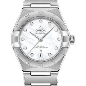 Omega Constellation Manhattan Co-Axial Master Chronometer Watch - 29 mm Steel Case - Mother-Of-Pearl Diamond Dial - 131.10.29.20.55.001