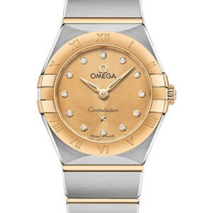 Omega Constellation Manhattan Quartz Watch - 25 mm Steel And Yellow Gold Case - Champagne Diamond Dial - 131.20.25.60.58.001