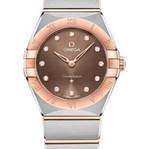 Omega Constellation Manhattan Quartz Watch - 28 mm Steel And Sedna Gold Case - Brown Diamond Dial - 131.20.28.60.63.001