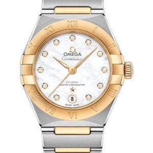 Omega Constellation Manhattan Co-Axial Master Chronometer Watch - 29 mm Steel And Yellow Gold Case - Mother-Of-Pearl Diamond Dial - 131.20.29.20.55.002