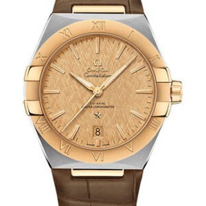 Omega Constellation OMEGA Co-Axial Master Chronometer - 39 mm Steel And Yellow Gold Case - Champagne Dial - Brown Leather Strap - 131.23.39.20.08.001