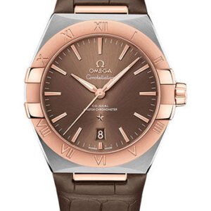 Omega Constellation OMEGA Co-Axial Master Chronometer - 39 mm Steel And Sedna Gold Case - Brown Dial - Brown Leather Strap - 131.23.39.20.13.001