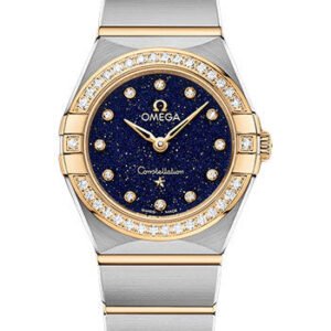 Omega Constellation Quartz - 25 mm Steel And Yellow Gold Case - Diamond Bezel - Blue Glass Diamond Dial - 131.25.25.60.53.001