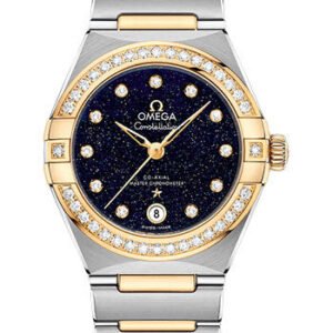 Omega Constellation Omega Co-Axial Master Chronometer - 29 mm Steel And Yellow Gold Case - Diamond Bezel - Blue Glass Diamond Dial - 131.25.29.20.53.001