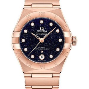 Omega Constellation Omega Co-Axial Master Chronometer - 29 mm Sedna Gold Case - Blue Glass Diamond Dial - 131.50.29.20.53.003