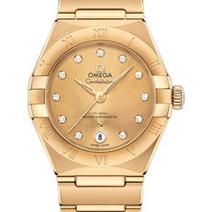 Omega Constellation Manhattan Co-Axial Master Chronometer Watch - 29 mm Yellow Gold Case - Champagne Diamond Dial - 131.50.29.20.58.001