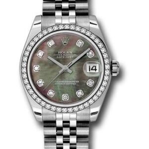 Rolex Steel and White Gold Datejust 31 Watch - 46 Diamond Bezel - Mother-Of-Pearl Diamond Dial - Jubilee Bracelet - 178384 dkmdj