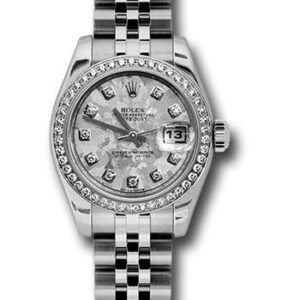 Rolex Steel and White Gold Lady Datejust 26 Watch - 46 Diamond Bezel - White Gold Crystal Diamond Dial - Jubilee Bracelet - 179384 gcdj