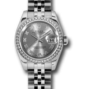 Rolex Steel and White Gold Lady Datejust 26 Watch - 46 Diamond Bezel - Rhodium Roman Dial - Jubilee Bracelet - 179384 rrj