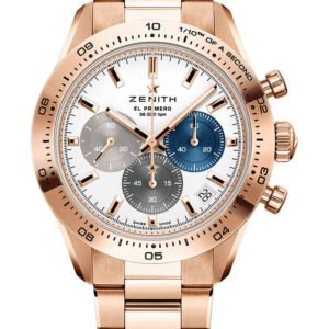 Zenith Chronomaster Sport Watch - 41 mm Gold Case - White Matte Dial - Gold Bracelet - 18.3101.3600/69.M3100